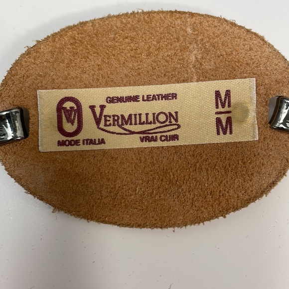 VINTAGE VERMILLION Leather bohemian cowboy belt, Size M - Picture 9 of 10